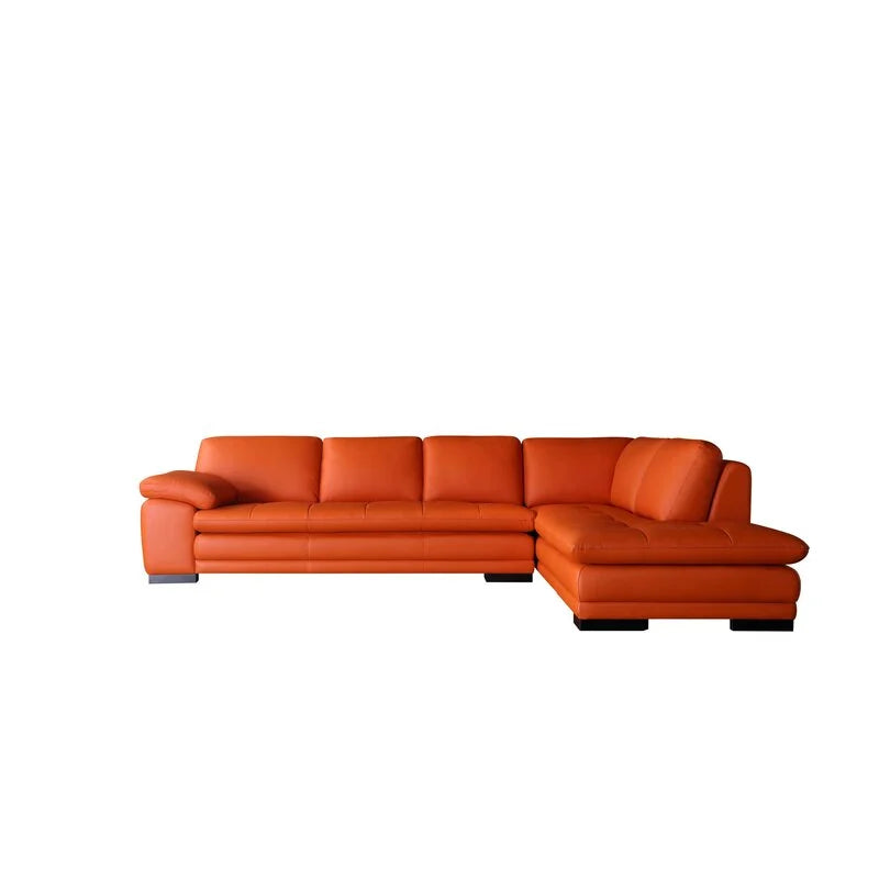 124" Wide Leather Match Sofa & Chaise