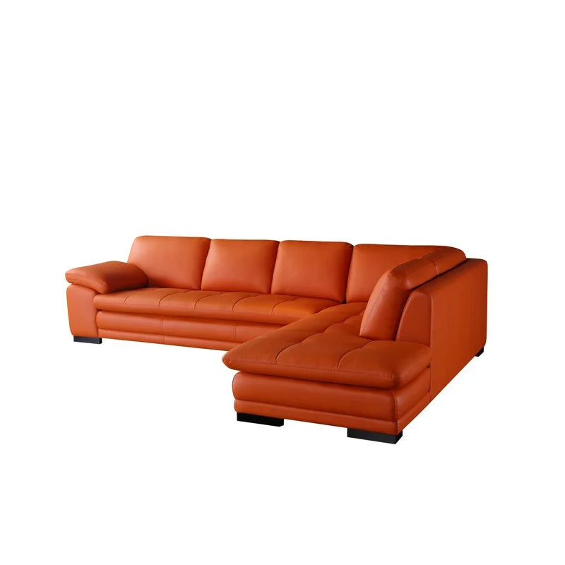 124" Wide Leather Match Sofa & Chaise