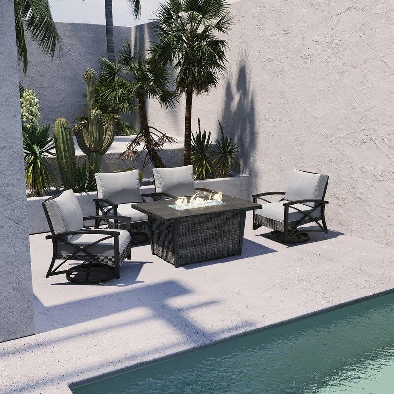 Metal 4 - Person Seating Group with Cushions