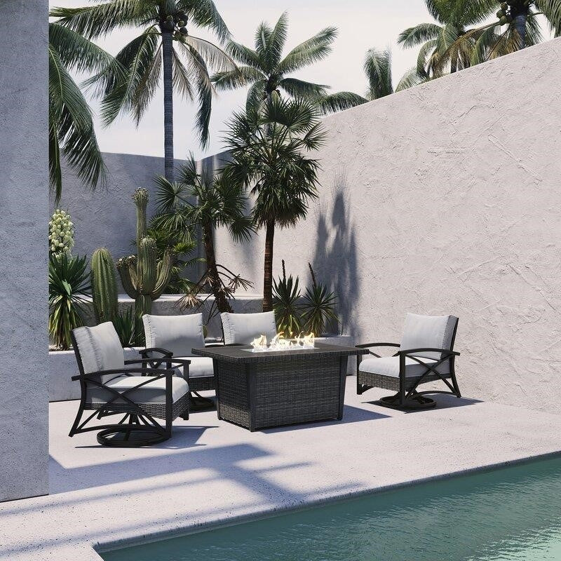 Metal 4 - Person Seating Group with Cushions