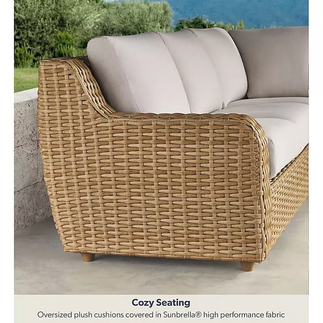 Athena 7-Piece Sectional with Firepit(FREE 120'' Cantilever Umbrella)