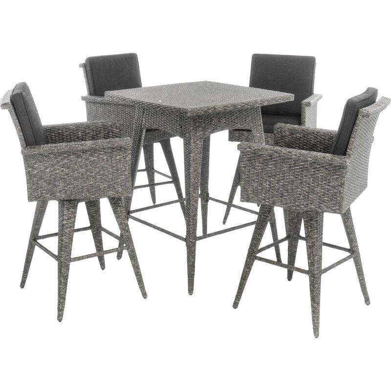 Billie-Anne Square 4 - Person 32.5'' Long Bar Height Dining Set with Cushions