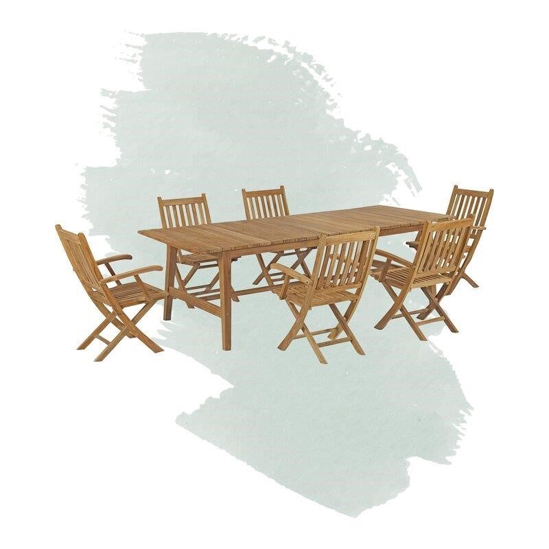 Sidney Rectangular 6 - Person 98.5'' Long Teak Dining Set