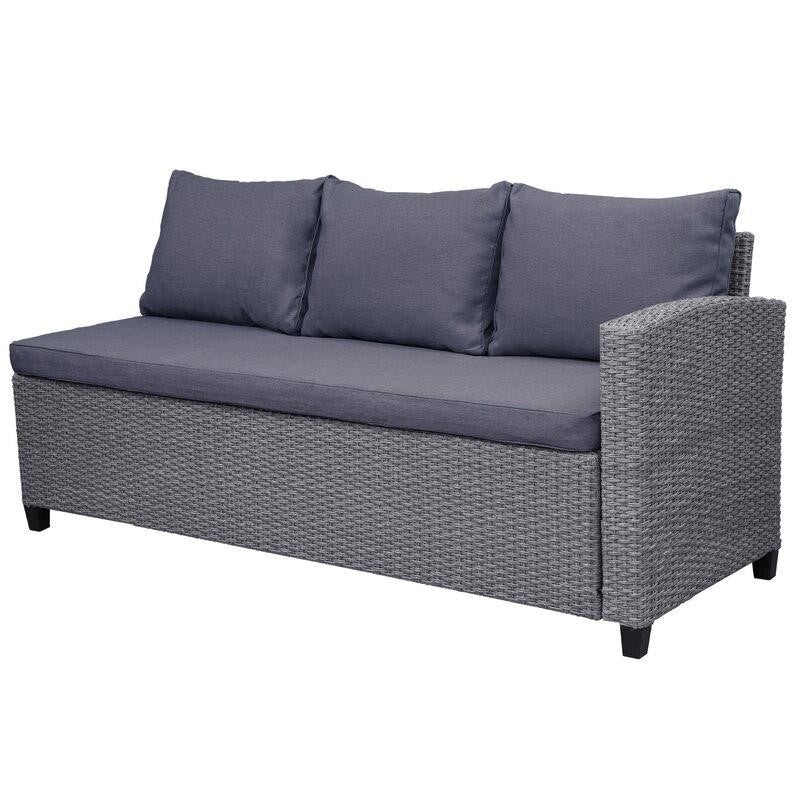 Julianna Wicker/Rattan 7 - Person Seating Group with Cushions