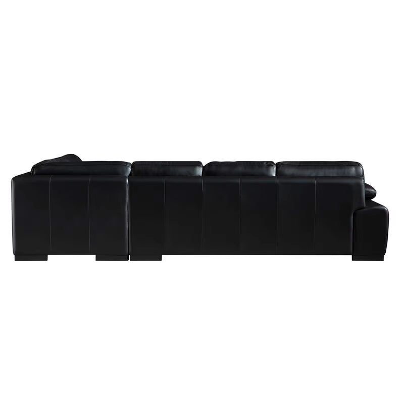 124" Wide Leather Match Sofa & Chaise
