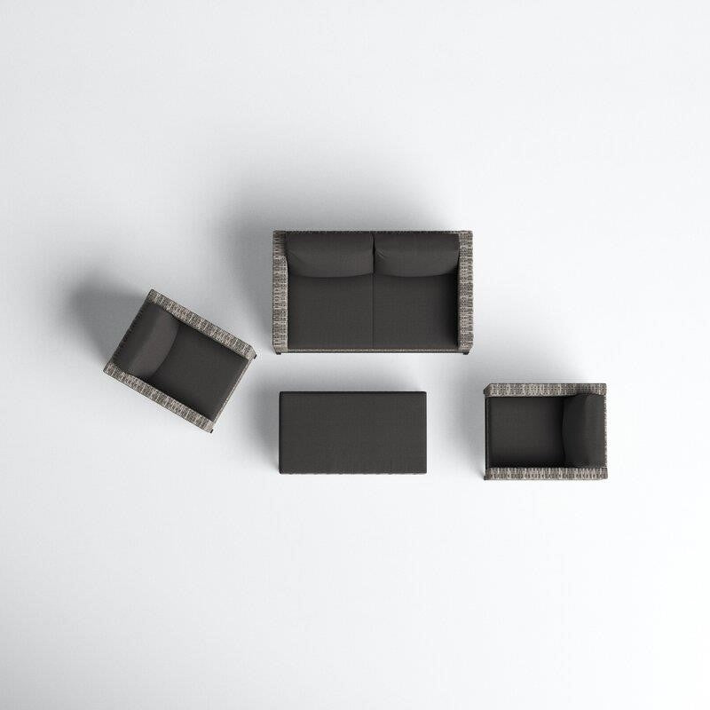 Berger Metal 4 - Person Seating Group with Cushions