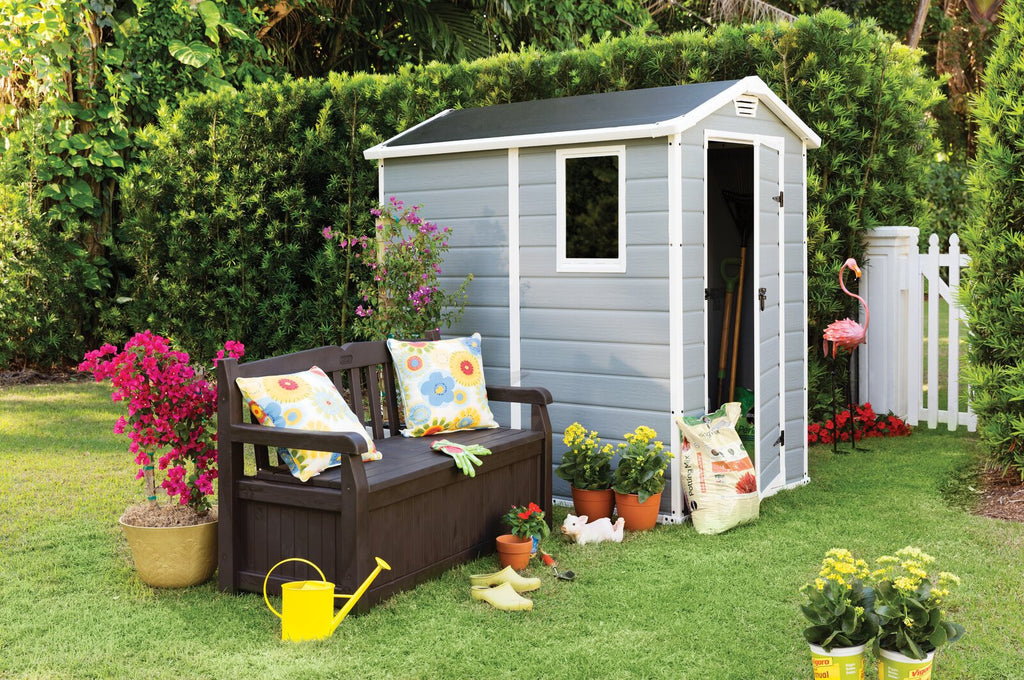 Manor 4 ft. W x 6 ft. D Plastic Vertical Storage Shed