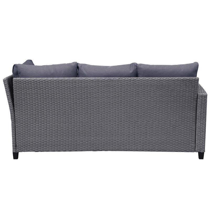 Burgas Wicker/Rattan 7 - Person Seating Group with Cushions