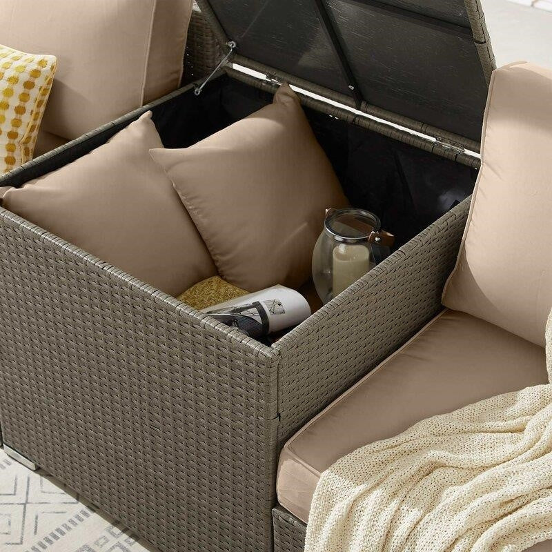 Aaleena Wicker/Rattan 6 - Person Seating Group with Cushions