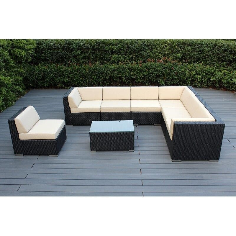 Billyjo Wicker/Rattan 7 - Person Seating Group with Cushions