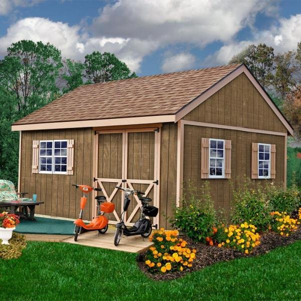 New Castle 16 ft. x 12 ft. Wood Storage Shed Kit
