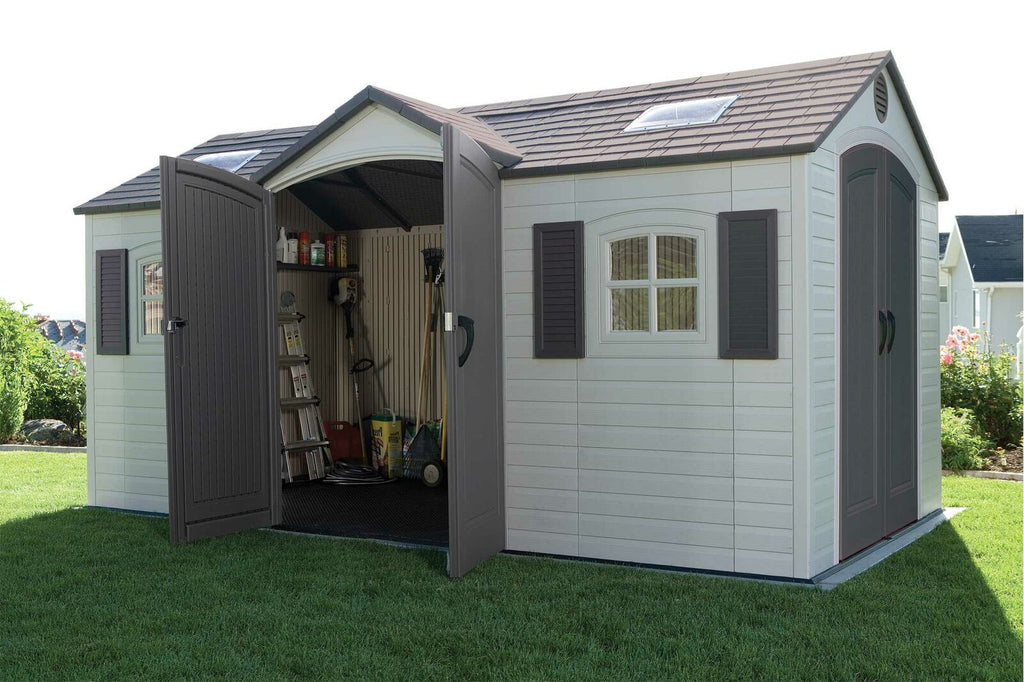 Dual Entry 15 ft. W x 8 ft. D Plastic Storage Shed