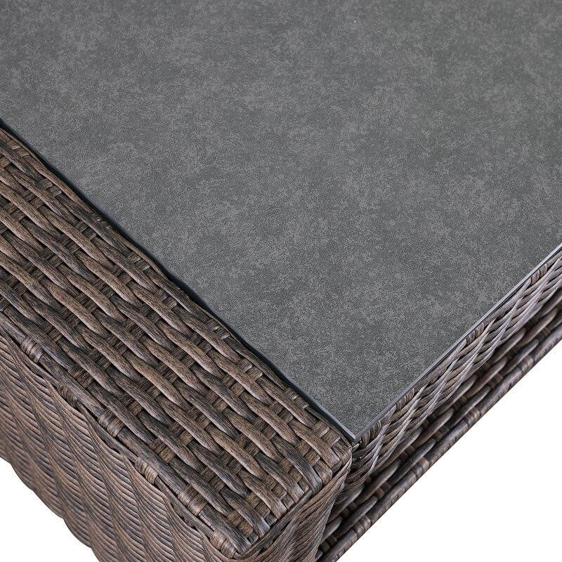 Emlee Wicker/Rattan 4 - Person Seating Group with Cushions