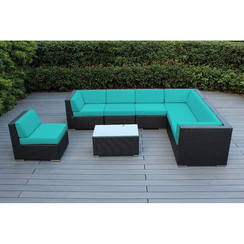 Billyjo Wicker/Rattan 7 - Person Seating Group with Cushions