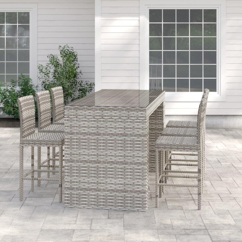 Falmouth Rectangular 6 - Person 76'' Long Bar Height Dining Set