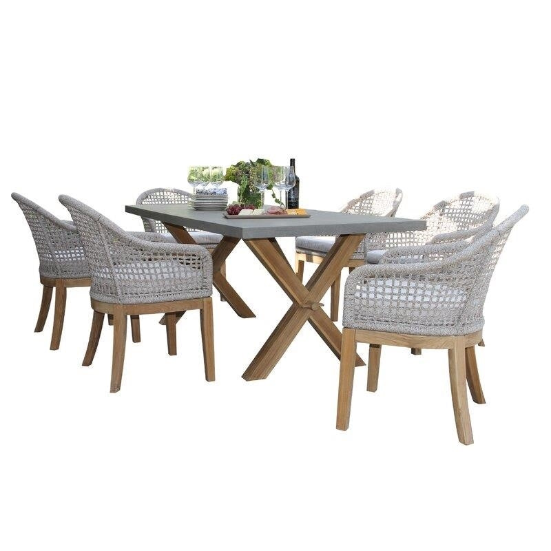Hayden Rectangular 6 - Person 37.5'' Long Teak Dining Set with Cushions