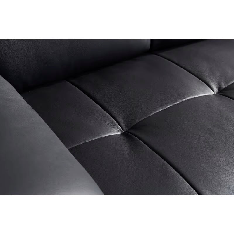 124" Wide Leather Match Sofa & Chaise