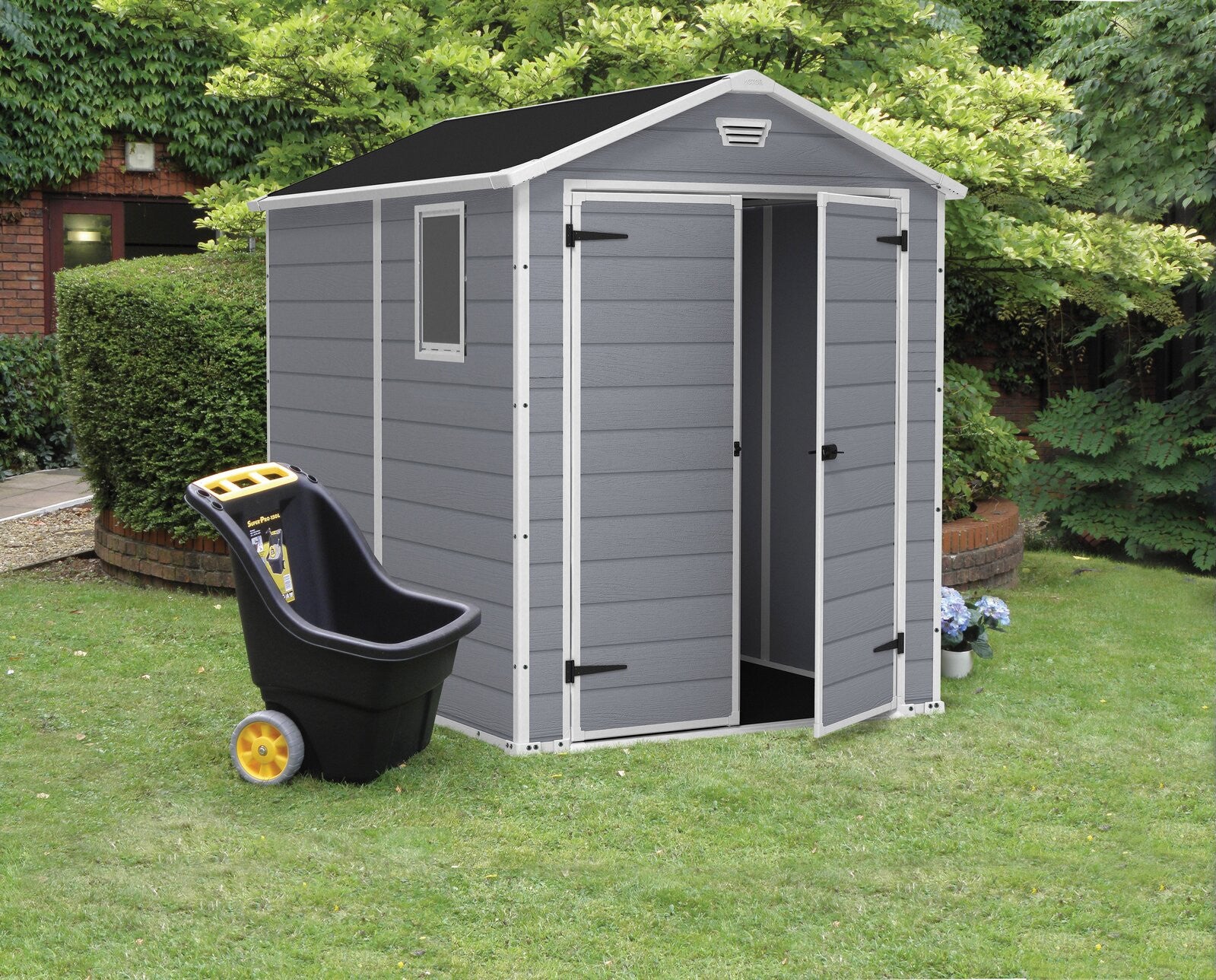 Manor 6 ft. W x 7.5 ft. D Plastic Storage Shed