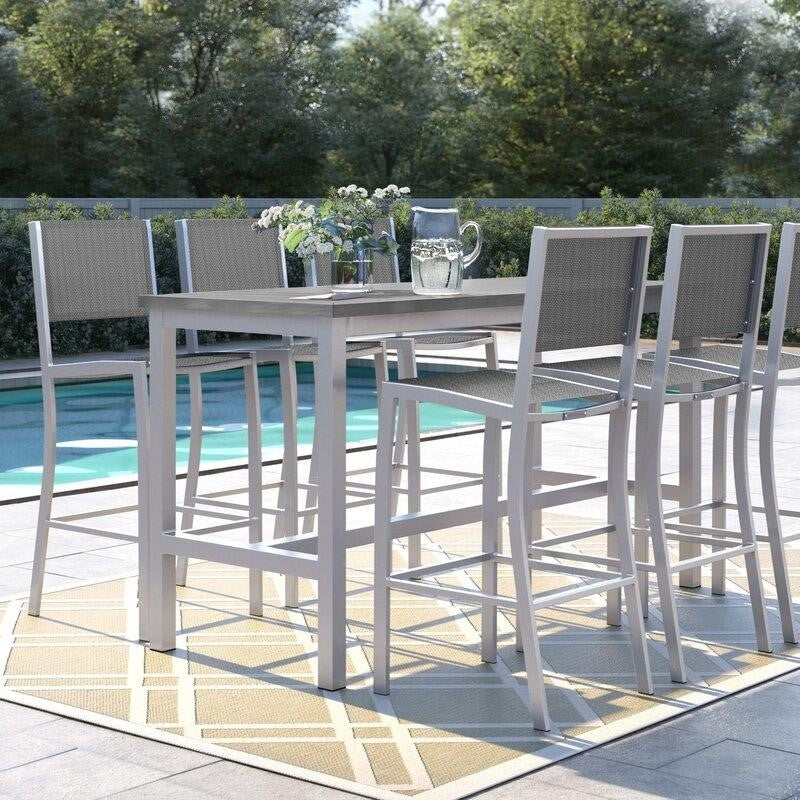 Mckinnon Rectangular 6 - Person 73'' Long Aluminum Bar Height Dining Set