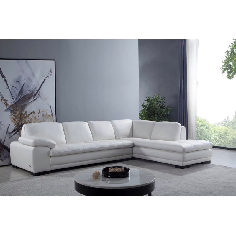 124" Wide Leather Match Sofa & Chaise