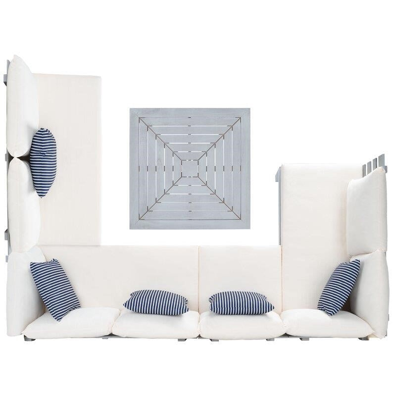 Greta Solid Wood 5 - Person Seating Group with Cushions