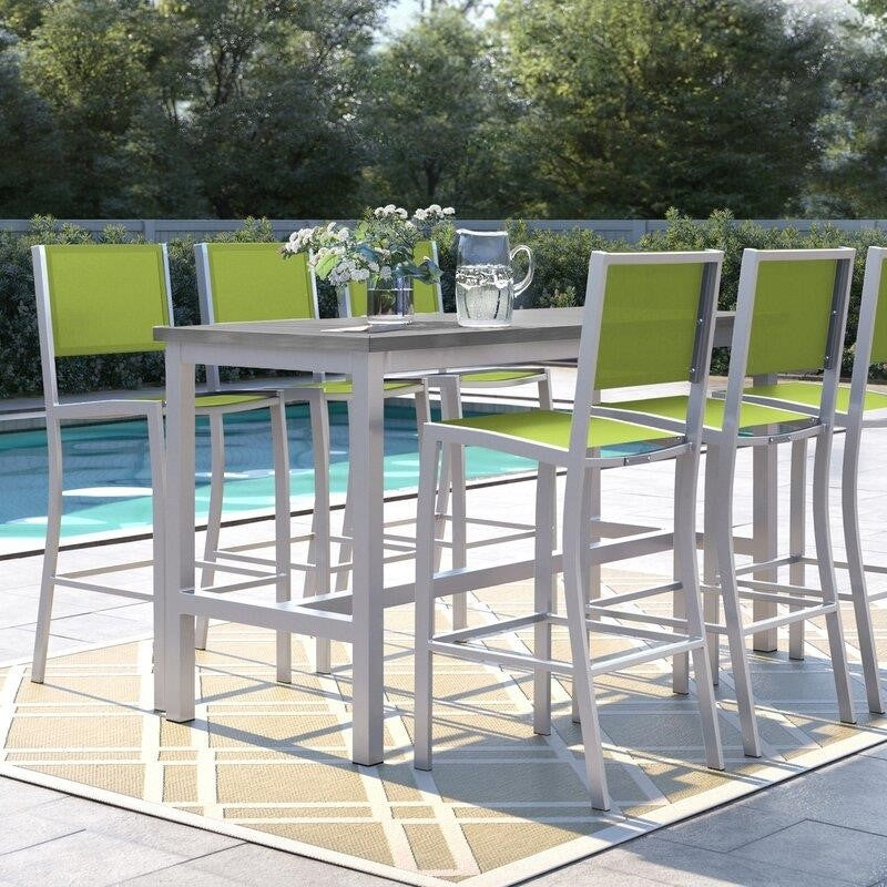 Mckinnon Rectangular 6 - Person 73'' Long Aluminum Bar Height Dining Set