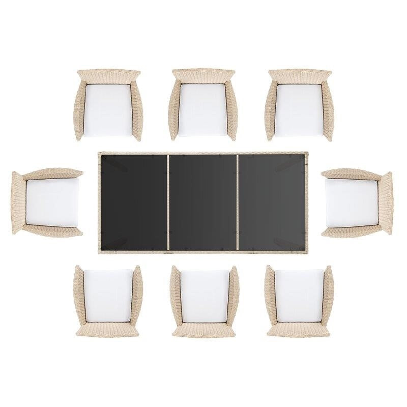 Hailee Rectangular 8 - Person 76.8'' Long Dining Set with Cushions