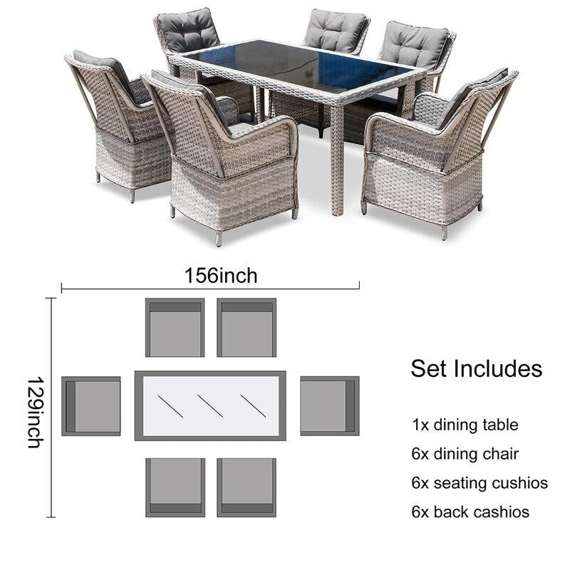 Cotswald Rectangular 6 - Person 63'' Long Dining Set with Cushions
