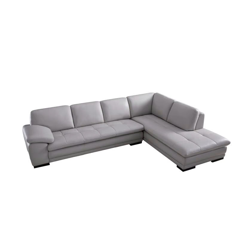 124" Wide Leather Match Sofa & Chaise