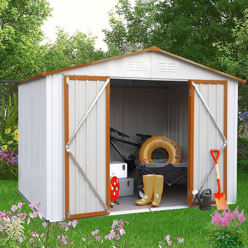 8.5 Ft W X 6.2' Ft D Outdoor Metal Traditional Storage Shed