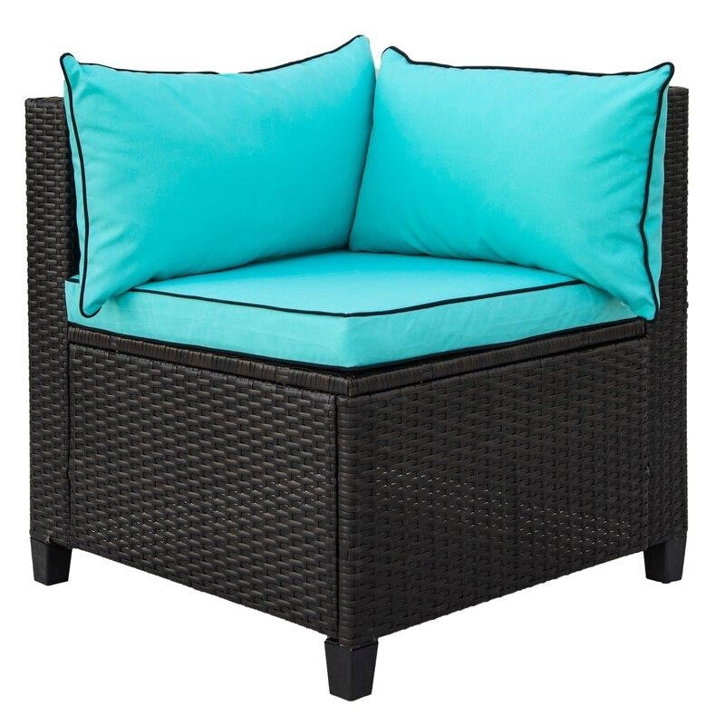 Mannford Wicker/Rattan 5 - Person Seating Group with Cushions