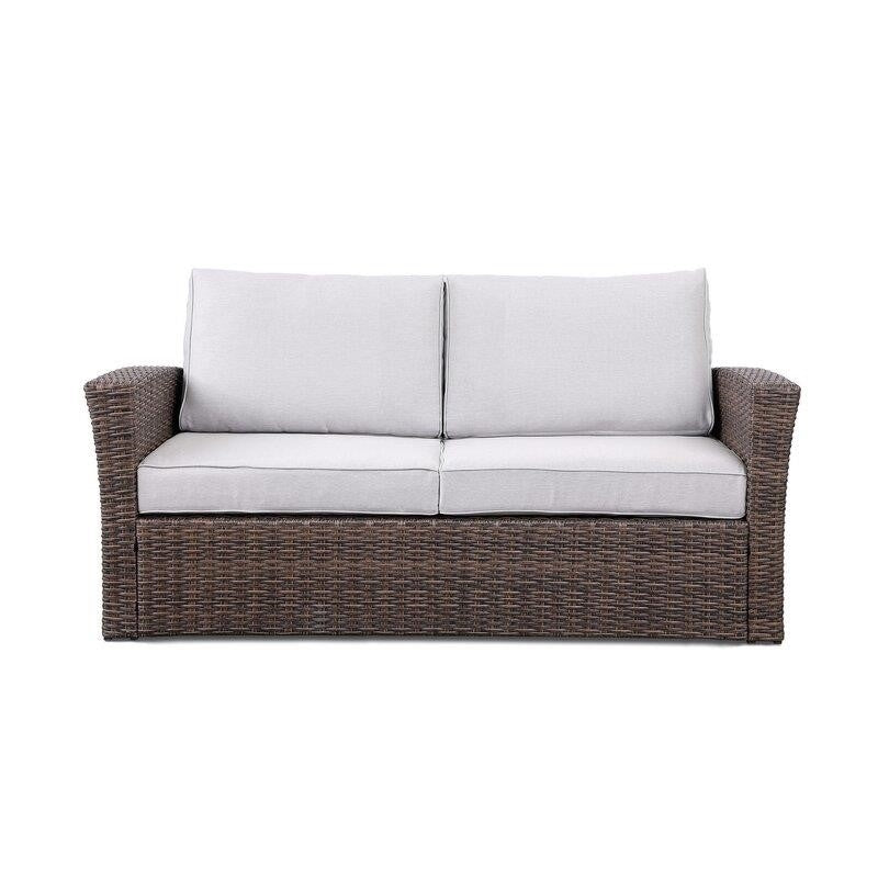 Emlee Wicker/Rattan 4 - Person Seating Group with Cushions